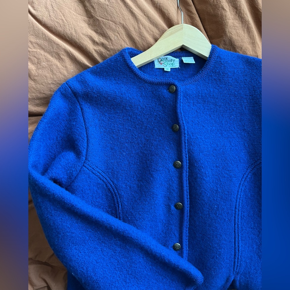 Pendleton Royal Blue Button-Up Cardigan